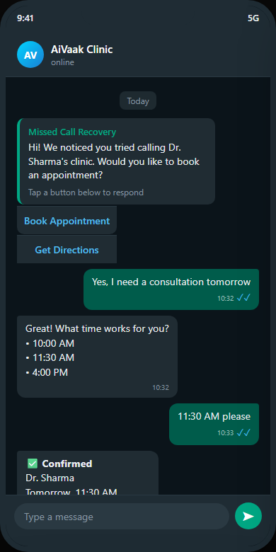 Missed call recovery workflow