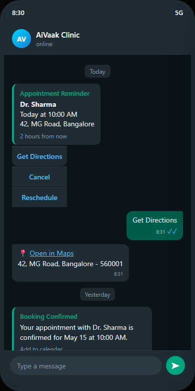 Appointment reminder messages